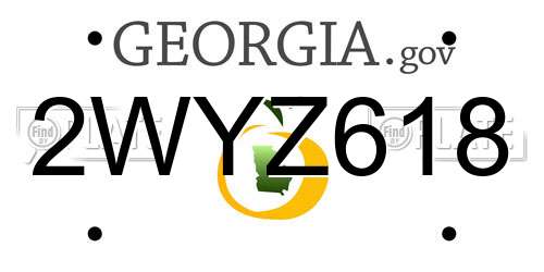 2WYZ618 Georgia License Plate