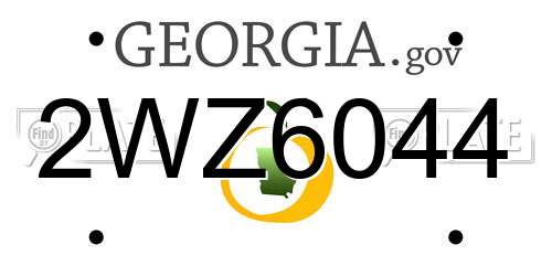 2WZ6044 Georgia License Plate