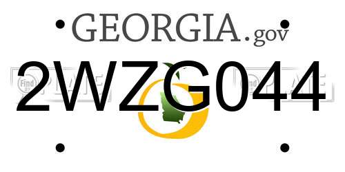 2WZG044 Georgia License Plate