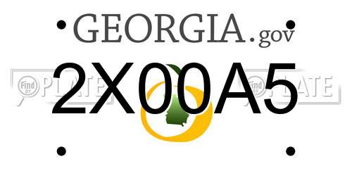 2X00A5 Georgia License Plate
