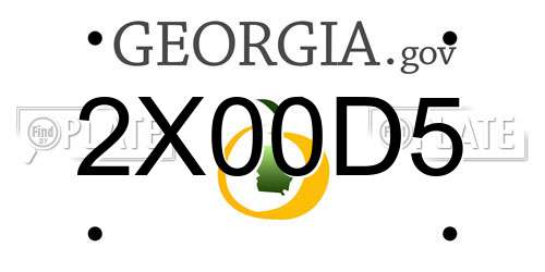 2X00D5 Georgia License Plate