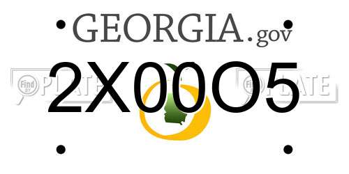 2X00O5 Georgia License Plate