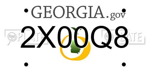 2X00Q8 Georgia License Plate