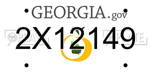2X12149 Georgia License Plate