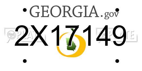 2X17149 Georgia License Plate