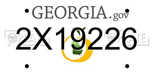 2X19226 Georgia License Plate