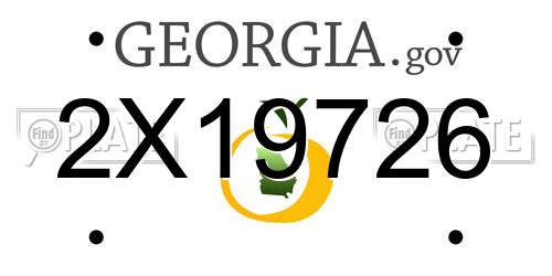 2X19726 Georgia License Plate