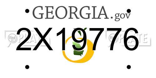 2X19776 Georgia License Plate