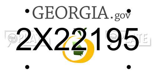 2X22195 Georgia License Plate