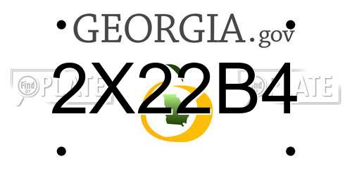 2X22B4 Georgia License Plate