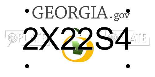 2X22S4 Georgia License Plate
