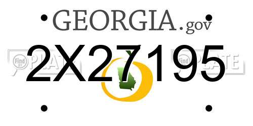 2X27195 Georgia License Plate