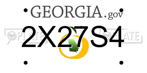 2X27S4 Georgia License Plate