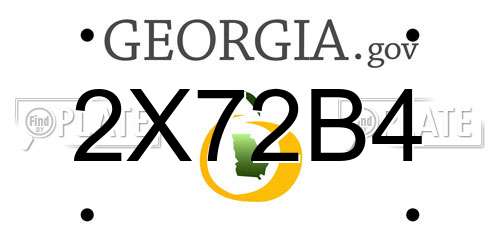 2X72B4 Georgia License Plate