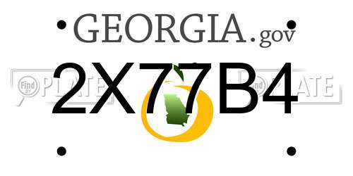 2X77B4 Georgia License Plate