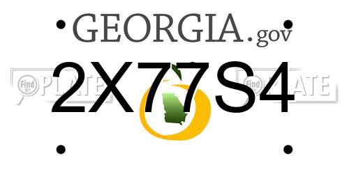 2X77S4 Georgia License Plate