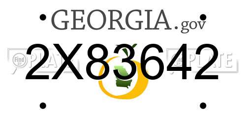 2X83642 Georgia License Plate