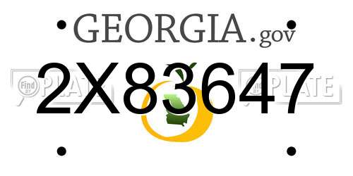 2X83647 Georgia License Plate