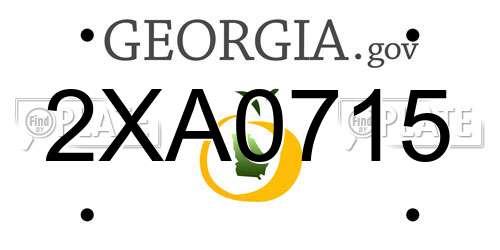 2XA0715 Georgia License Plate