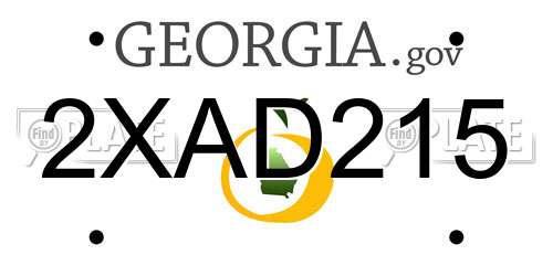 2XAD215 Georgia License Plate