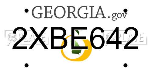 2XBE642 Georgia License Plate