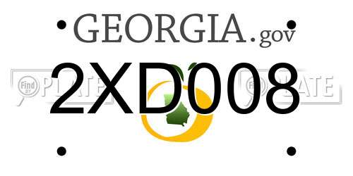 2XD008 Georgia License Plate