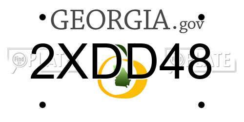2XDD48 Georgia License Plate