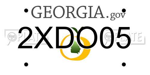 2XDO05 Georgia License Plate
