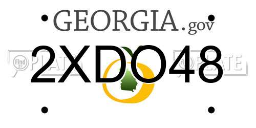 2XDO48 Georgia License Plate