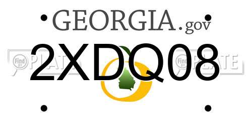2XDQ08 Georgia License Plate