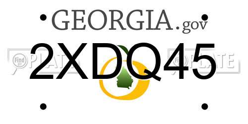2XDQ45 Georgia License Plate
