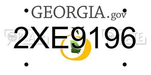 2XE9196 Georgia License Plate