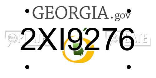 2XI9276 Georgia License Plate