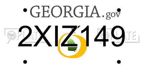 2XIZ149 Georgia License Plate