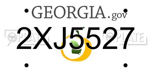 2XJ5527 Georgia License Plate