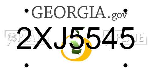 2XJ5545 Georgia License Plate