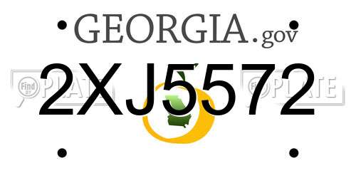 2XJ5572 Georgia License Plate