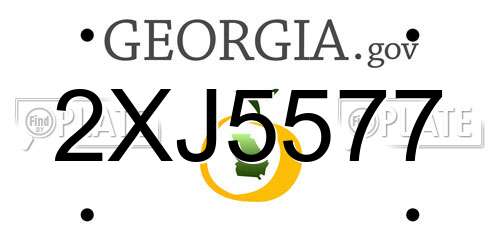 2XJ5577 Georgia License Plate