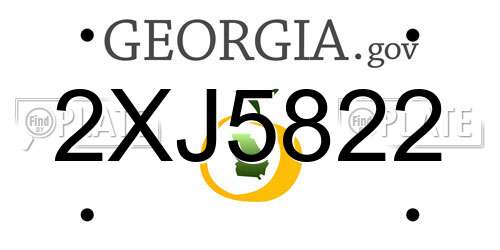 2XJ5822 Georgia License Plate