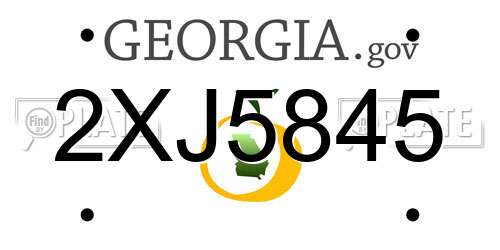 2XJ5845 Georgia License Plate