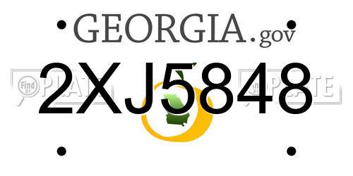 2XJ5848 Georgia License Plate