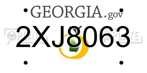 2XJ8063 Georgia License Plate