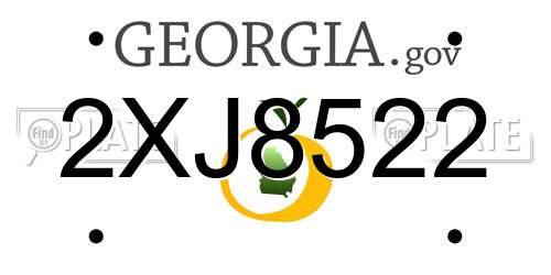 2XJ8522 Georgia License Plate