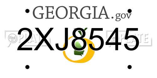 2XJ8545 Georgia License Plate