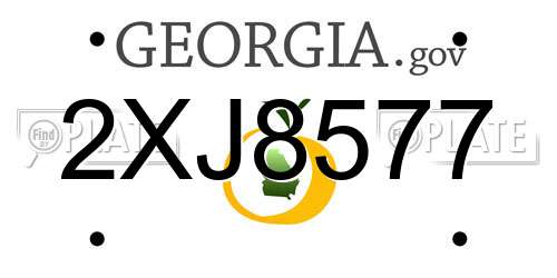 2XJ8577 Georgia License Plate