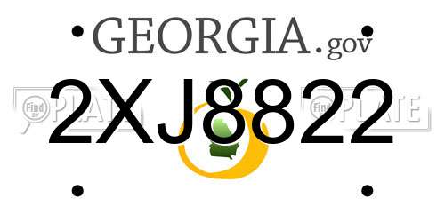 2XJ8822 Georgia License Plate