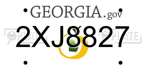 2XJ8827 Georgia License Plate