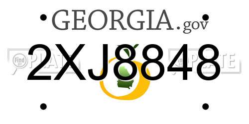 2XJ8848 Georgia License Plate