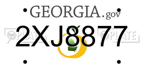 2XJ8877 Georgia License Plate
