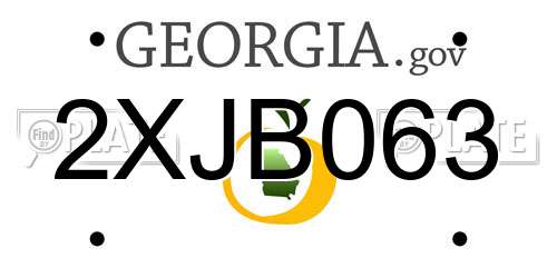 2XJB063 Georgia License Plate